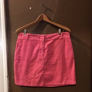 J Crew Pink Corduroy Mini Skirt